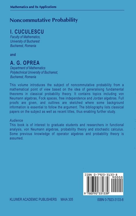 Produktbild: Noncommutative Probability