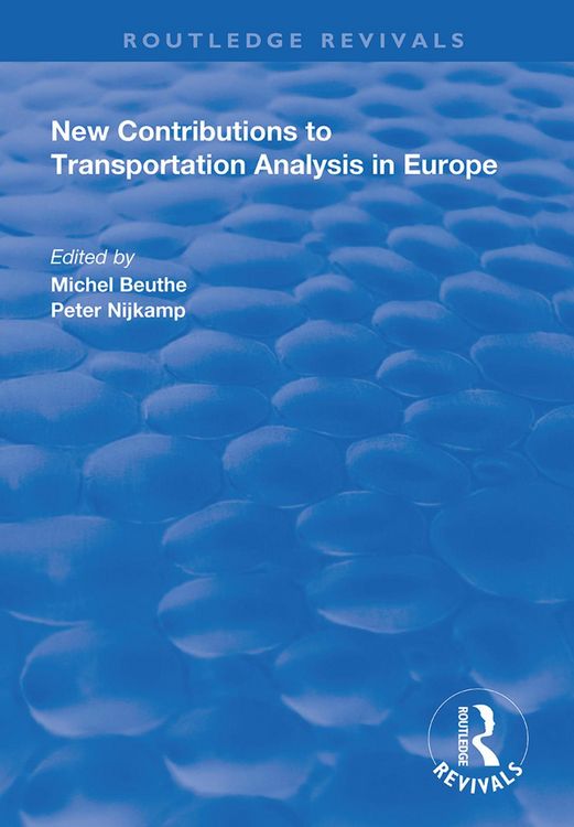 Produktbild: New Contributions to Transportation Analysis in Europe