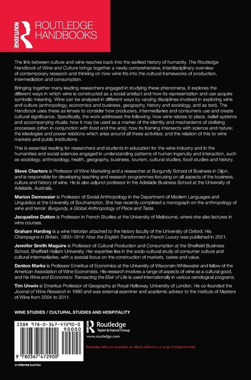 Produktbild: The Routledge Handbook of Wine and Culture