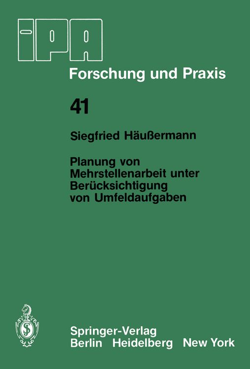 Produktbild: Planung von Mehrstellenarbeit unter Ber&uuml;cksichtigung von Umfeldaufgaben