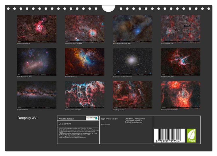 Produktbild: Deepsky XVII (Wandkalender 2026 DIN A4 quer), CALVENDO Monatskalender