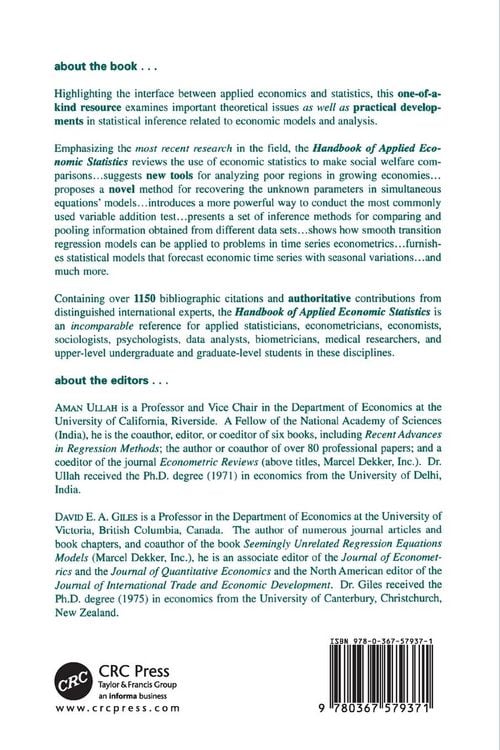 Produktbild: Handbook of Applied Economic Statistics