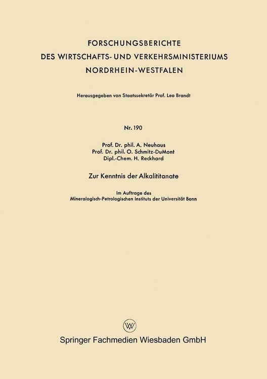 Produktbild: Zur Kenntnis der Alkalititanate