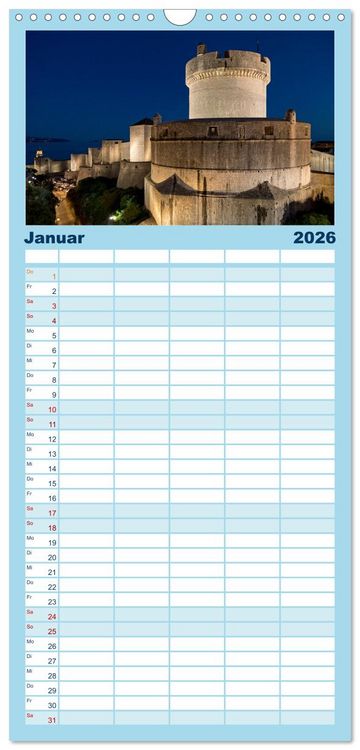 Produktbild: Familienplaner 2026 - Weltkulturerbe Dubrovnik mit 5 Spalten (Wandkalender, 21 x 45 cm) CALVENDO