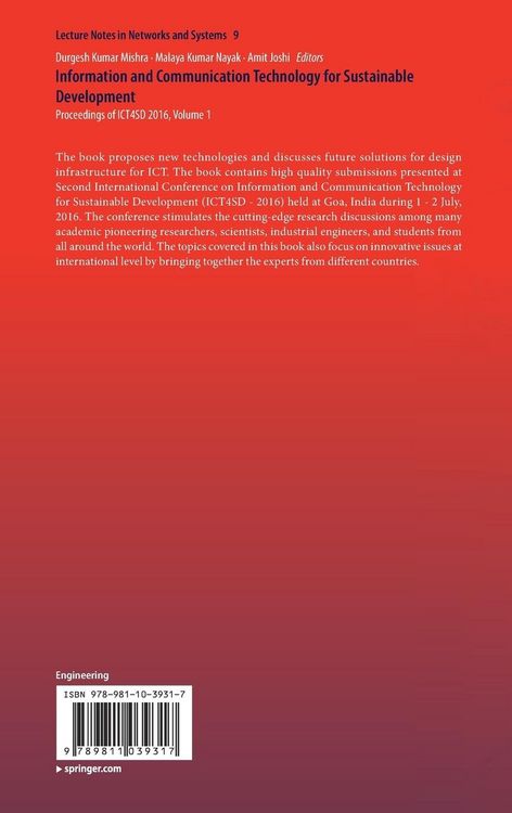Produktbild: Information and Communication Technology for Sustainable Development