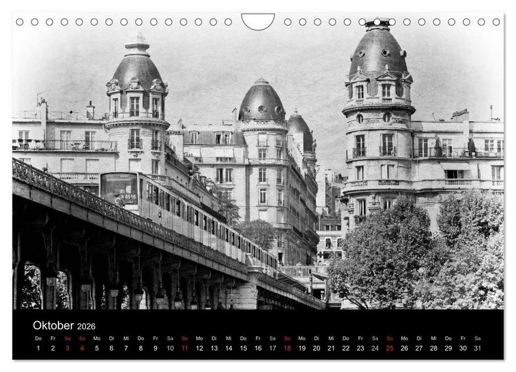 Produktbild: Streifzug durch Paris (Wandkalender 2026 DIN A4 quer), CALVENDO Monatskalender