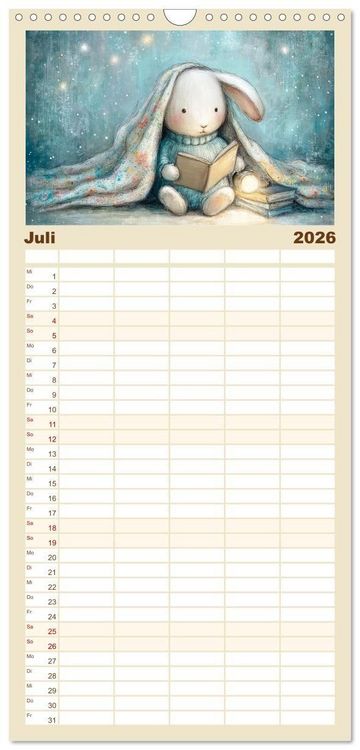 Produktbild: Familienplaner 2026 - Das geheime Leben flauschiger Freunde mit 5 Spalten (Wandkalender, 21 x 45 cm) CALVENDO