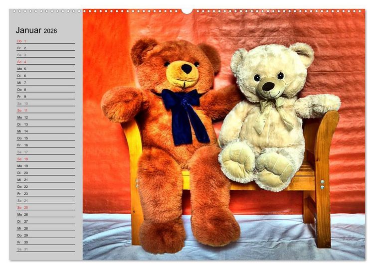Produktbild: TEDDYB&Auml;R, OH TEDDYB&Auml;R... (hochwertiger Premium Wandkalender 2026 DIN A2 quer), Kunstdruck in Hochglanz