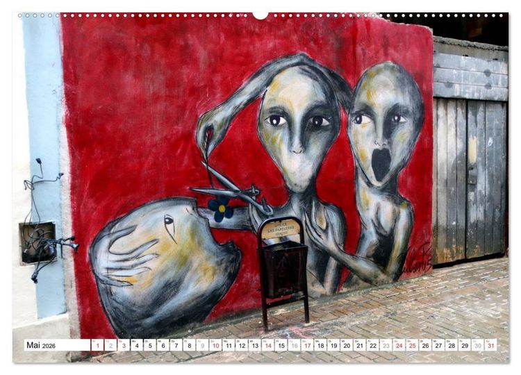 Produktbild: Gesichter Kubas - Havanna Graffiti (hochwertiger Premium Wandkalender 2026 DIN A2 quer), Kunstdruck in Hochglanz