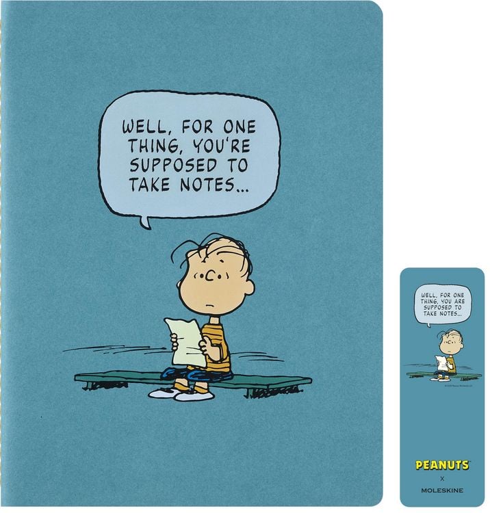 Produktbild: Moleskine Peanuts Linus Cahier limitierte Ausgabe, XL, liniert, Kartoneinband, Hellblau