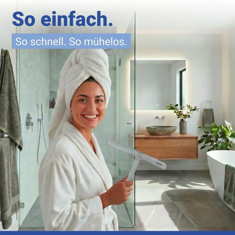 Produktbild: Duschabzieher Mod. Mola Grau, aus Edelstahl, ummantelt mit Silikon