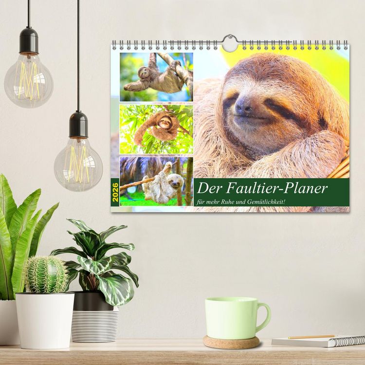 Produktbild: Der Faultier-Planer f&uuml;r mehr Ruhe und Gem&uuml;tlichkeit! (Wandkalender 2026 DIN A4 quer), CALVENDO Monatskalender