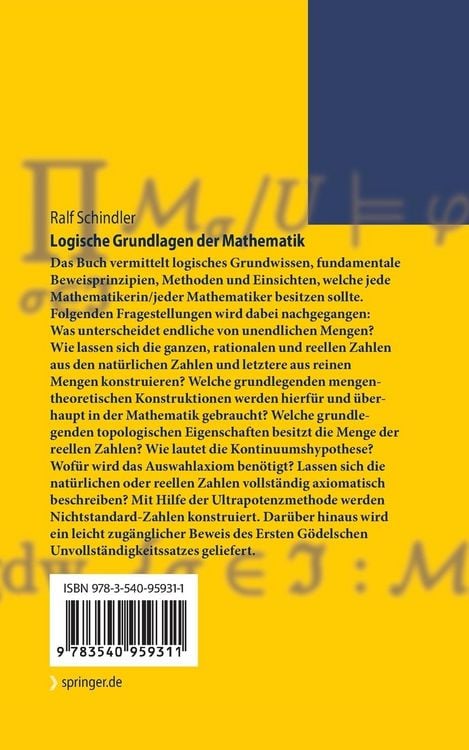 Produktbild: Logische Grundlagen der Mathematik