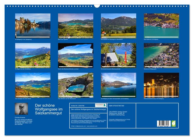 Produktbild: Der sch&ouml;ne Wolfgangsee im Salzkammergut (Wandkalender 2026 DIN A2 quer), CALVENDO Monatskalender