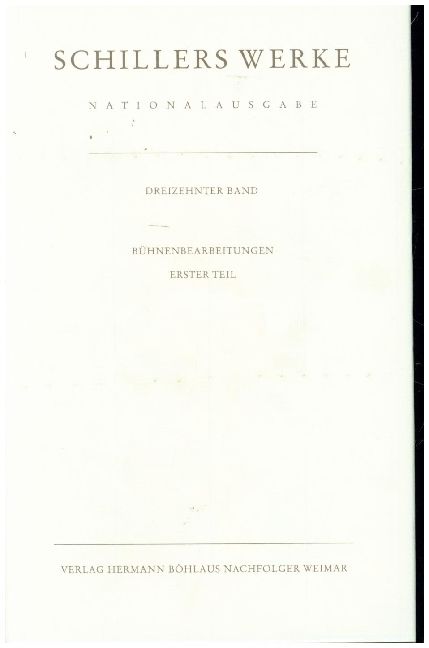 Produktbild: Schillers Werke. Nationalausgabe