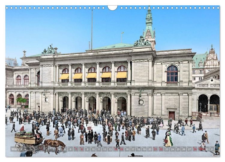 Produktbild: Hamburg zur Kaiserzeit - Fotos neu restauriert und koloriert (Wandkalender 2026 DIN A3 quer), CALVENDO Monatskalender