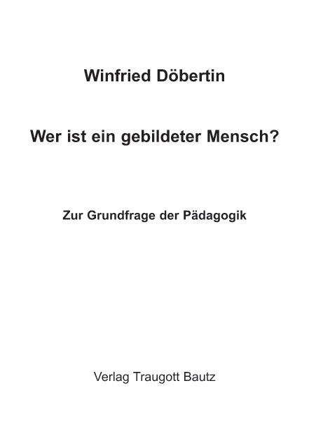 Produktbild: Wer ist ein gebildeter Mensch?