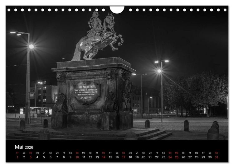 Produktbild: Dresden - Elbflorenz bei Nacht (Wandkalender 2026 DIN A4 quer), CALVENDO Monatskalender