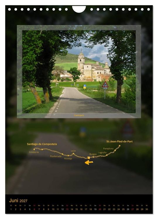 Produktbild: Jakobsweg - Camino Franc&eacute;s (Wandkalender 2027 DIN A4 hoch), CALVENDO Monatskalender