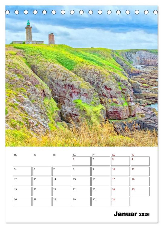 Produktbild: Malerische Bretagne - Reiseplaner (Tischkalender 2026 DIN A5 hoch), CALVENDO Monatskalender