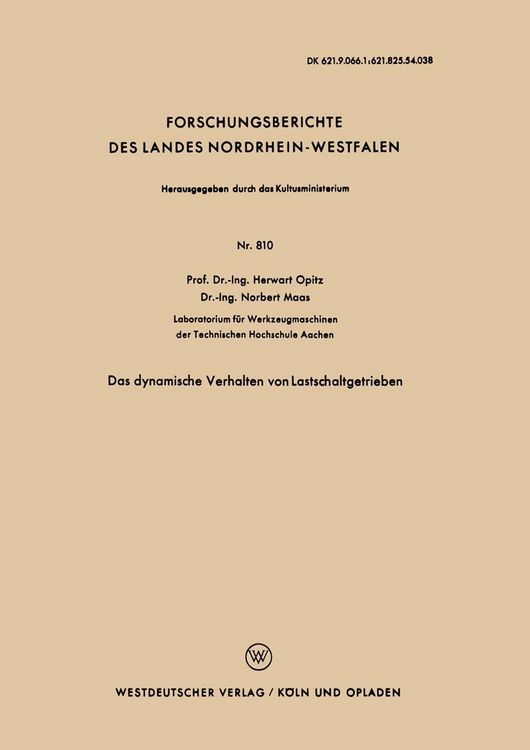 Produktbild: Das dynamische Verhalten von Lastschaltgetrieben