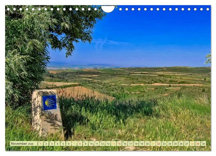 Produktbild: Jakobsweg - pilgern auf dem Camino de Santiago (Wandkalender 2026 DIN A4 quer), CALVENDO Monatskalender