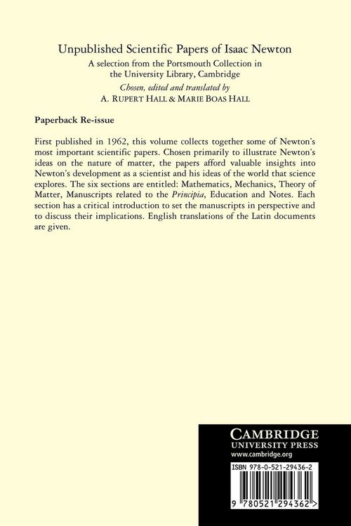 Produktbild: Unpublished Scientific Papers of Isaac Newton