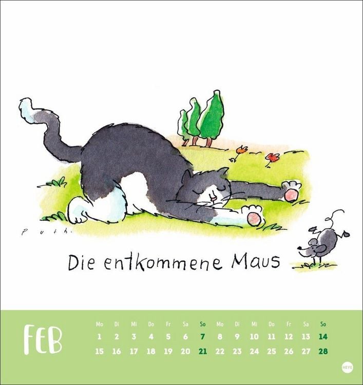 Produktbild: Puth Yoga f&uuml;r die Katz Postkartenkalender 2027