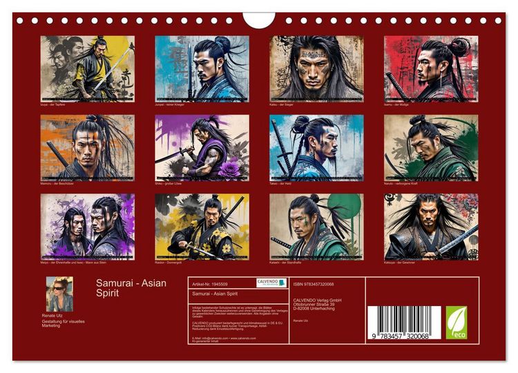 Produktbild: Samurai - Asian Spirit (Wandkalender 2026 DIN A4 quer), CALVENDO Monatskalender