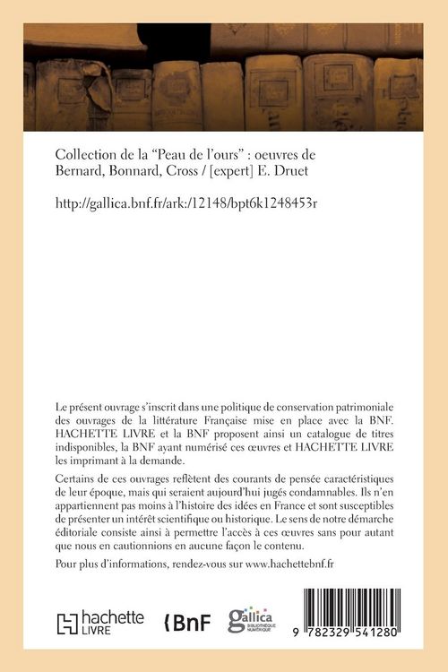 Produktbild: Catalogue d'Oeuvres de Bernard, Bonnard, Cross de la Collection de la Peau de l'Ours