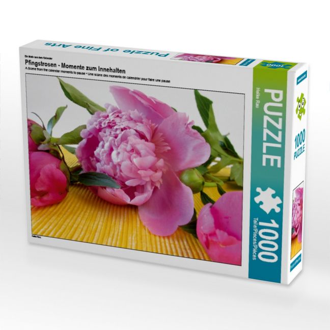 Produktbild: CALVENDO Puzzle Pfingstrosen - Ein Motiv aus dem Kalender Momente zum Innehalten | 1000 Teile Lege-Gr&ouml;&szlig;e 64x48cm Foto-Puzzle f&uuml;r gl&uuml;ckliche Stunden