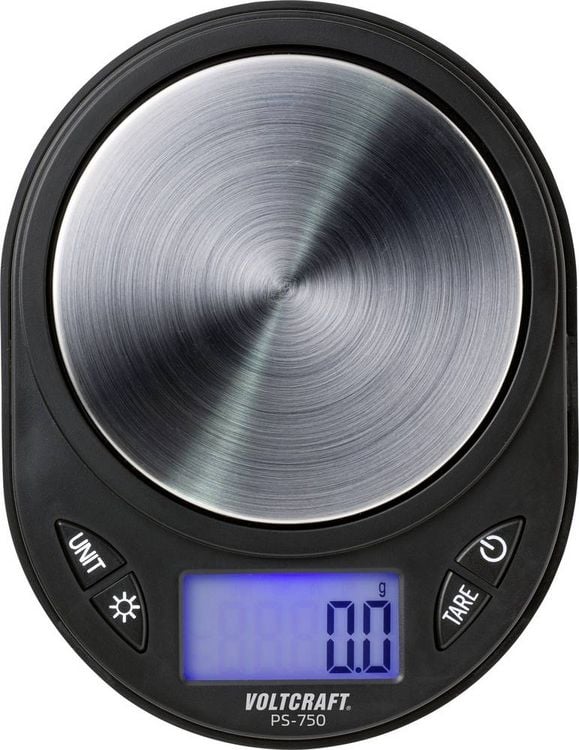 Produktbild: VOLTCRAFT PS-750 Pr&auml;zisionswaage W&auml;gebereich (max.) 750 g Ablesbarkeit 0.1 g batteriebetrieben Schwarz