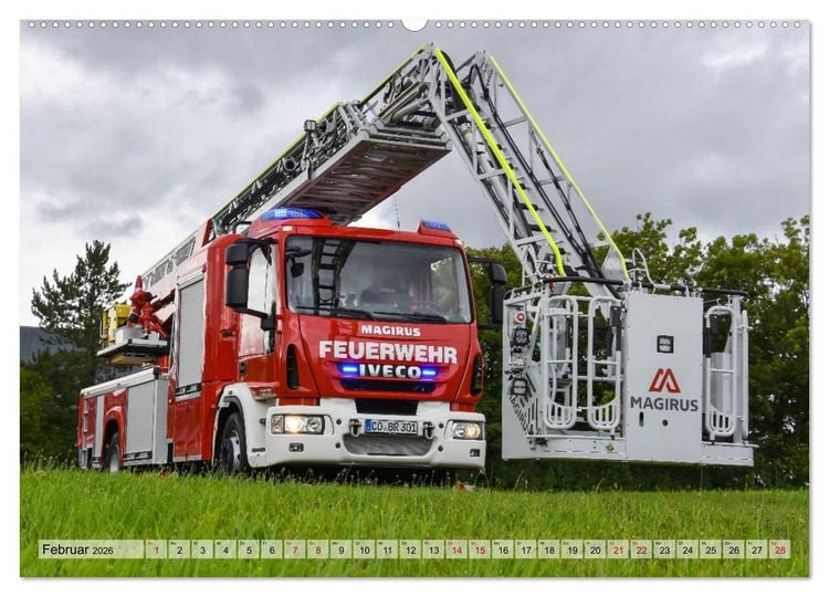 Produktbild: Feuerwehrfahrzeuge (Wandkalender 2026 DIN A2 quer), CALVENDO Monatskalender