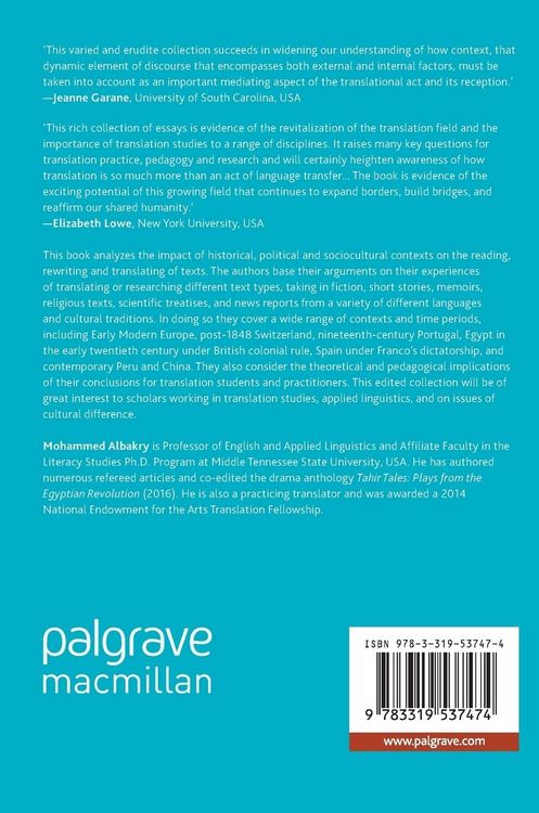 Produktbild: Translation and the Intersection of Texts, Contexts and Politics