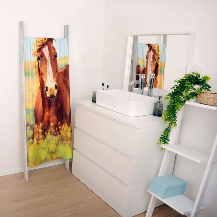 Produktbild: Young Collection 6124206516 - Pferd Velourstuch, 75x150 cm, 100% Baumwolle