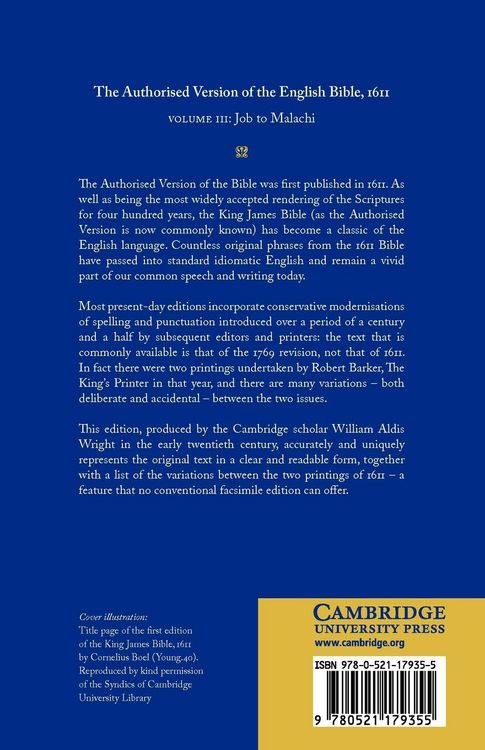 Produktbild: Authorised Version of the English Bible 1611 - Volume 3