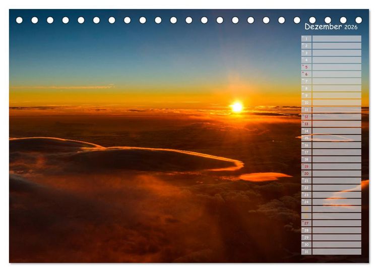 Produktbild: Colours of Flight - Stimmungen &uuml;ber den Wolken (Tischkalender 2026 DIN A5 quer), CALVENDO Monatskalender