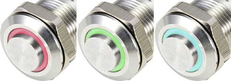 Produktbild: TRU COMPONENTS TC-9219012 Drucktaster 48 V/AC 2A 1 x Aus/(Ein) tastend RGB IP67 1St.