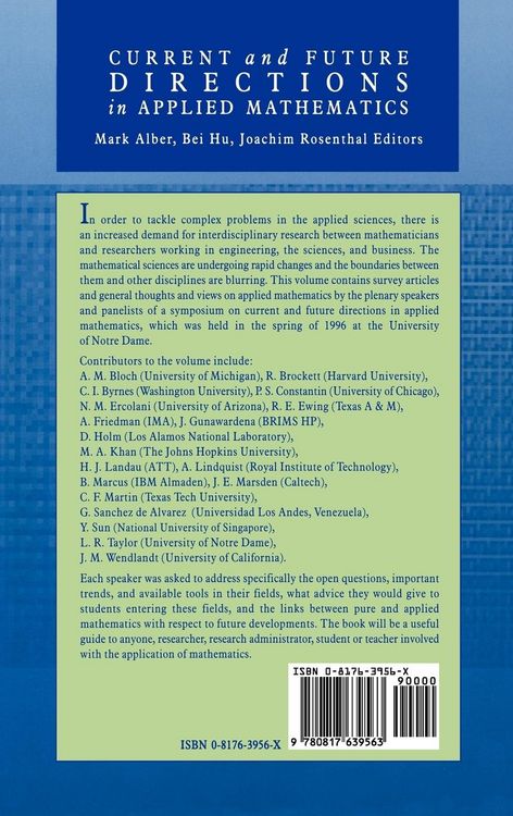 Produktbild: Current and Future Directions in Applied Mathematics
