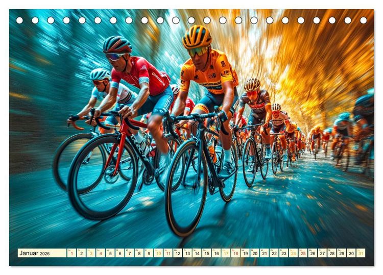 Produktbild: Radrennen - tolle Momente (Tischkalender 2026 DIN A5 quer), CALVENDO Monatskalender