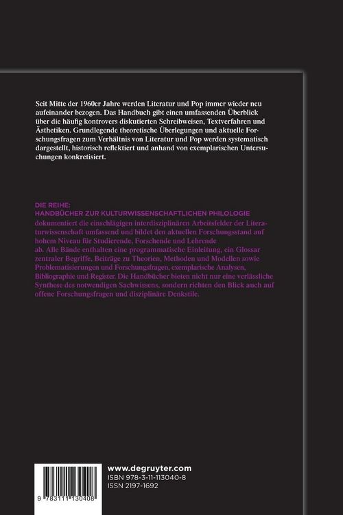 Produktbild: Handbuch Literatur & Pop