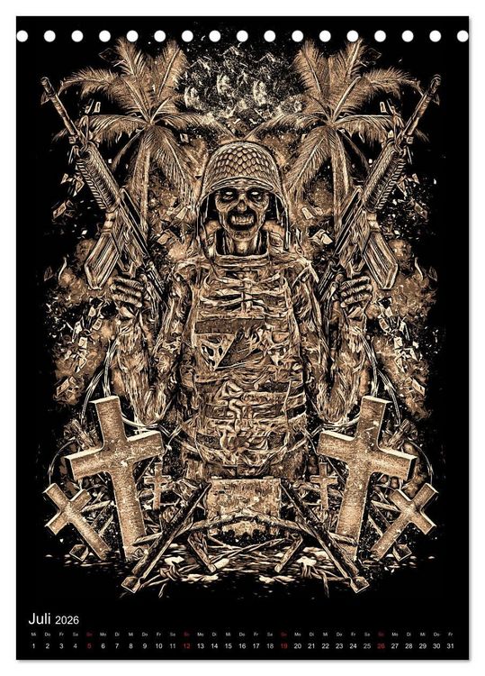 Produktbild: BLOODBOY/WAR ILLUSTRATION (Tischkalender 2026 DIN A5 hoch), CALVENDO Monatskalender