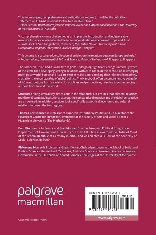 Produktbild: The Palgrave Handbook of EU-Asia Relations