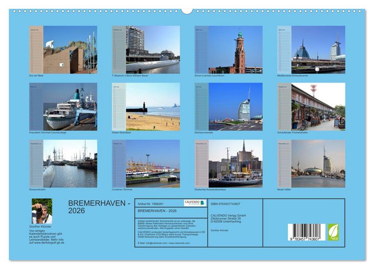 Produktbild: BREMERHAVEN - 2026 (hochwertiger Premium Wandkalender 2026 DIN A2 quer), Kunstdruck in Hochglanz