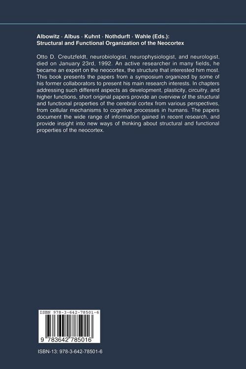 Produktbild: Structural and Functional Organization of the Neocortex