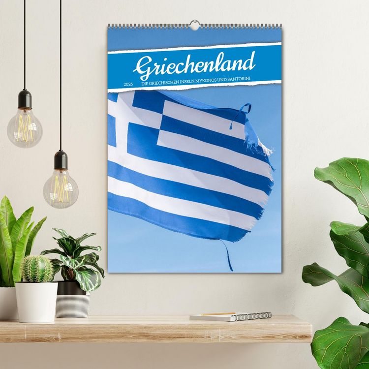 Produktbild: Griechenland - Die griechischen Inseln Mykonos und Santorini (Wandkalender 2026 DIN A2 hoch), CALVENDO Monatskalender