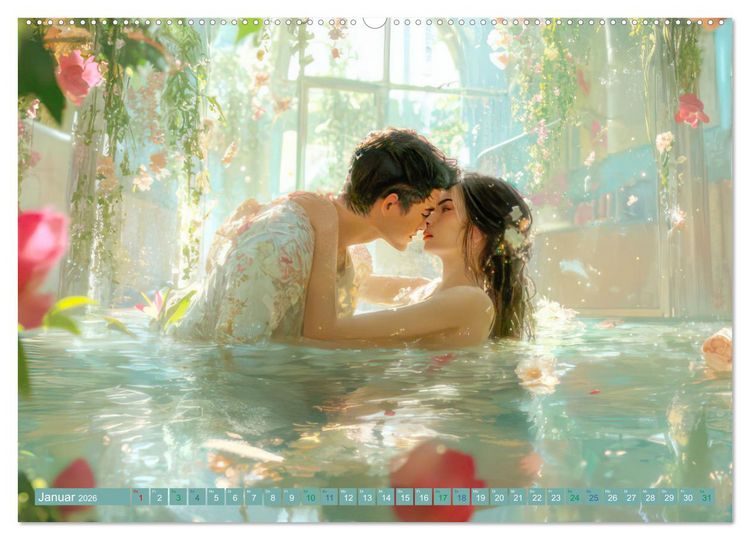 Produktbild: Zarte anmutige Romanzen (hochwertiger Premium Wandkalender 2026 DIN A2 quer), Kunstdruck in Hochglanz