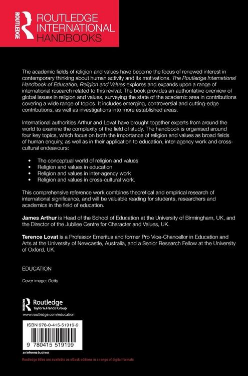 Produktbild: The Routledge International Handbook of Education, Religion and Values