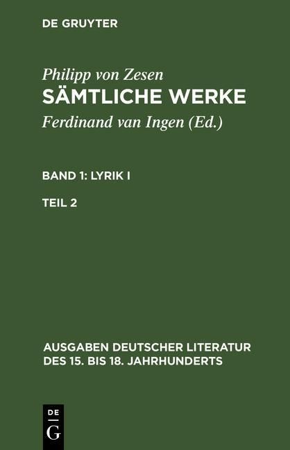 Produktbild: Lyrik I. Zweiter Teil