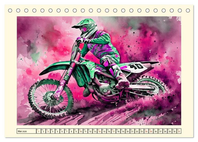 Produktbild: Sehnsucht Motorradfahren (Tischkalender 2026 DIN A5 quer), CALVENDO Monatskalender